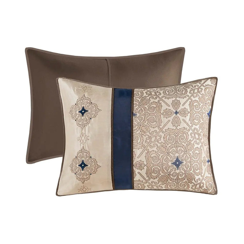 Cal King 7 Piece Jacquard Comforter Set with Throw Pillows by HouseOfZazla