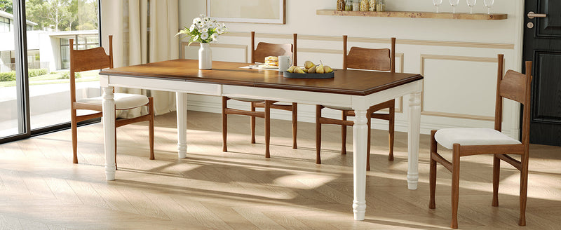 Traditional Rectangular Dining Table with Solid Wood Base - Natural Finish, photo 5 of 10