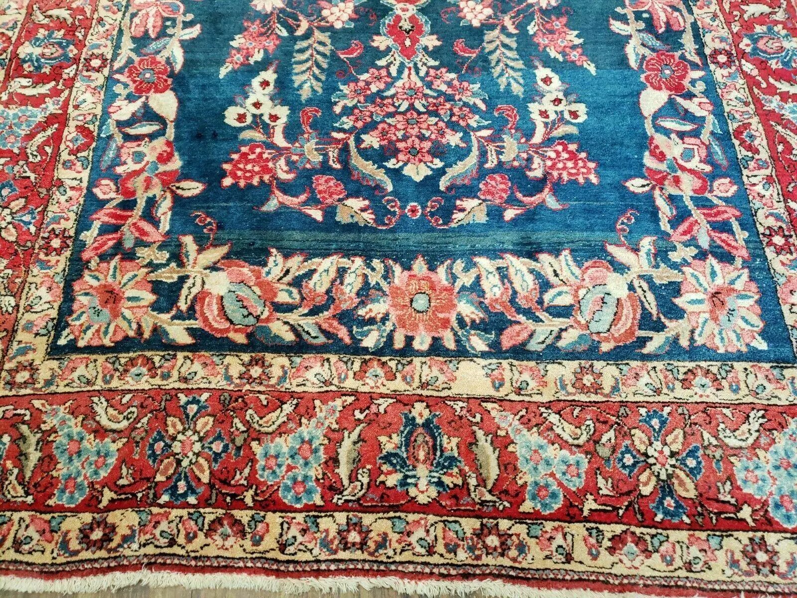 4' X 7' Vintage Handmade Turkish Wool Rug Flowers Birds Tree Of Life Blue Red by Jewel Rugs