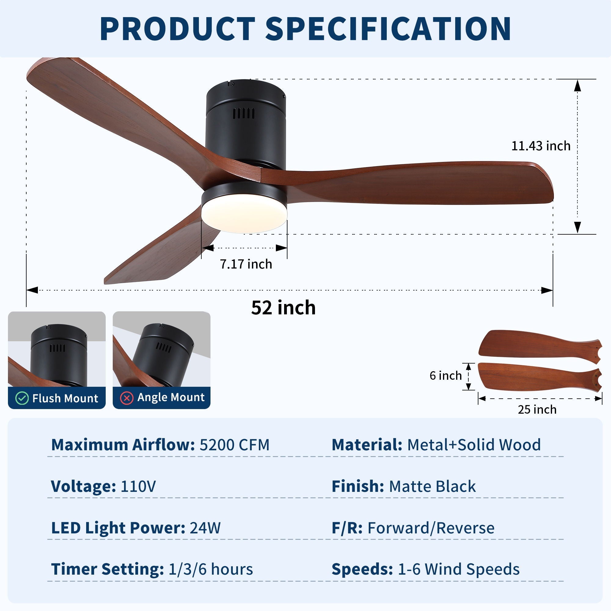 Low Profile Flush Mount Intergrated LED Ceiling Fan With Light And Silent Reversible Motor by HouseOfZazla