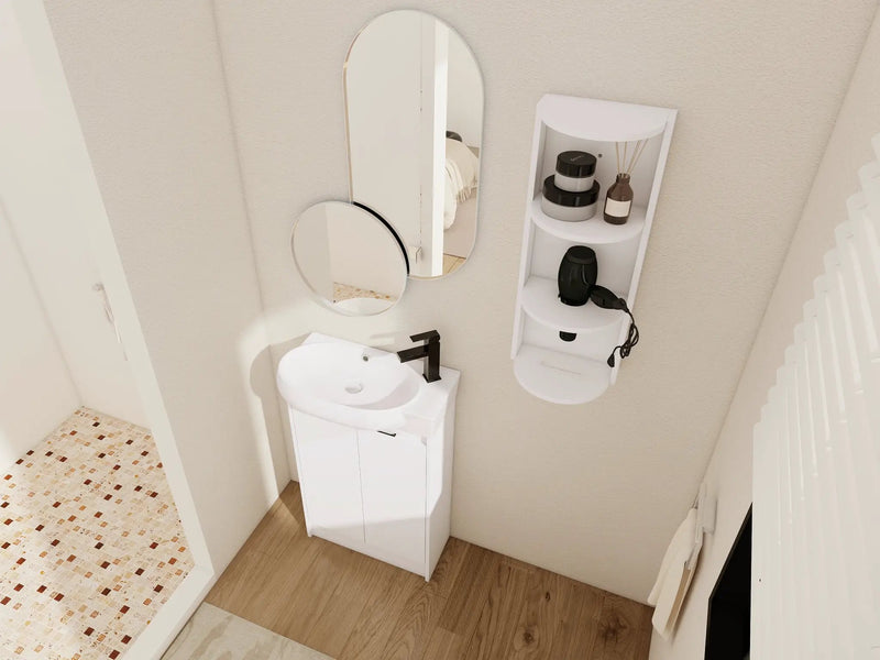 23" Freestanding Bathroom Vanity with Sink and Storage Rack by HouseOfZazla