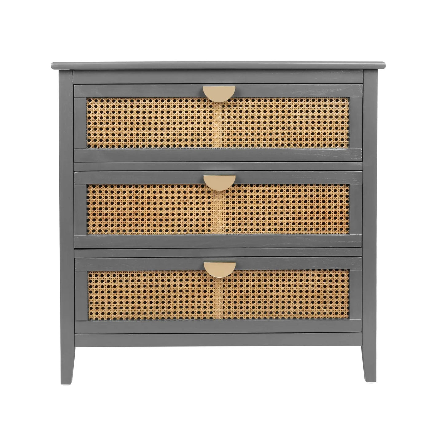 3 Drawer Cabinet, Natural Rattan, American Furniture by HouseOfZazla