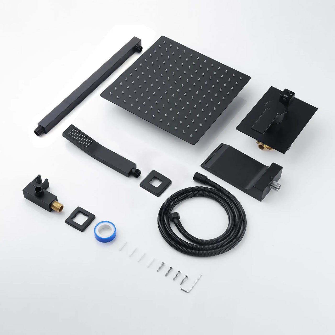 Modern 10" Wall Mounted Rainfall Shower Head System by HouseOfZazla