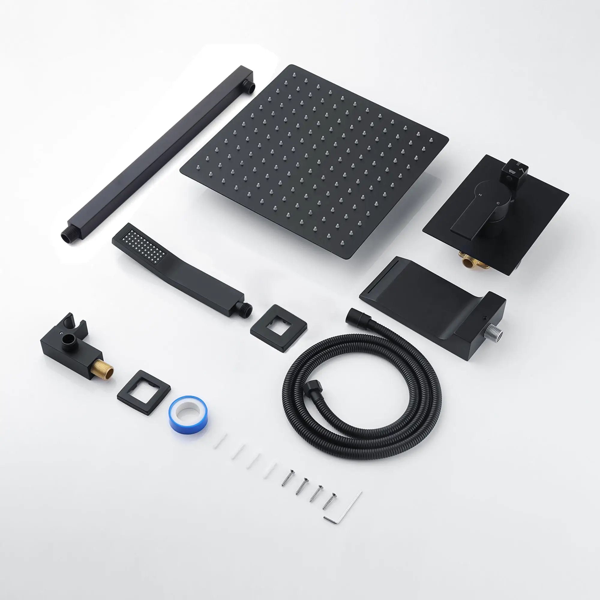 Modern 10" Wall Mounted Rainfall Shower Head System by HouseOfZazla