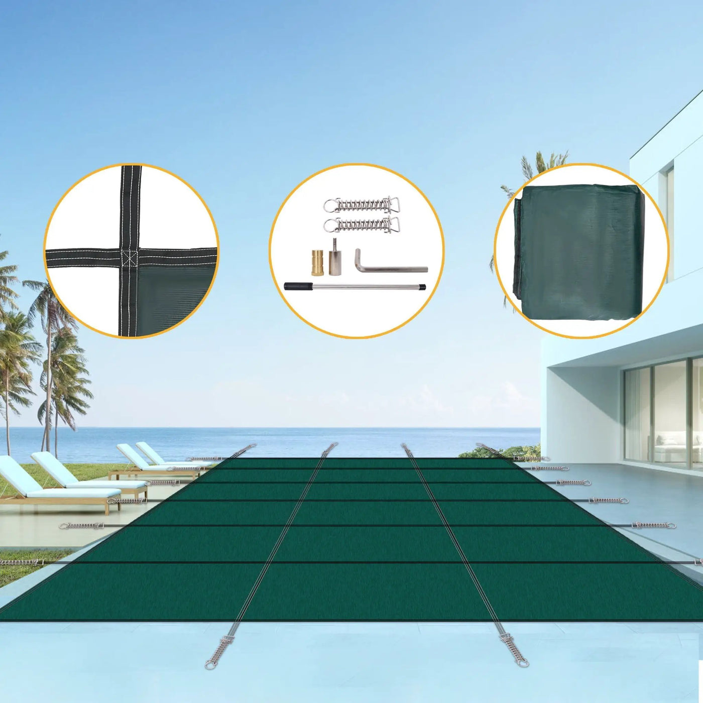 16 x 32 Ft Rectangle Inground Pool Safety Cover by HouseOfZazla
