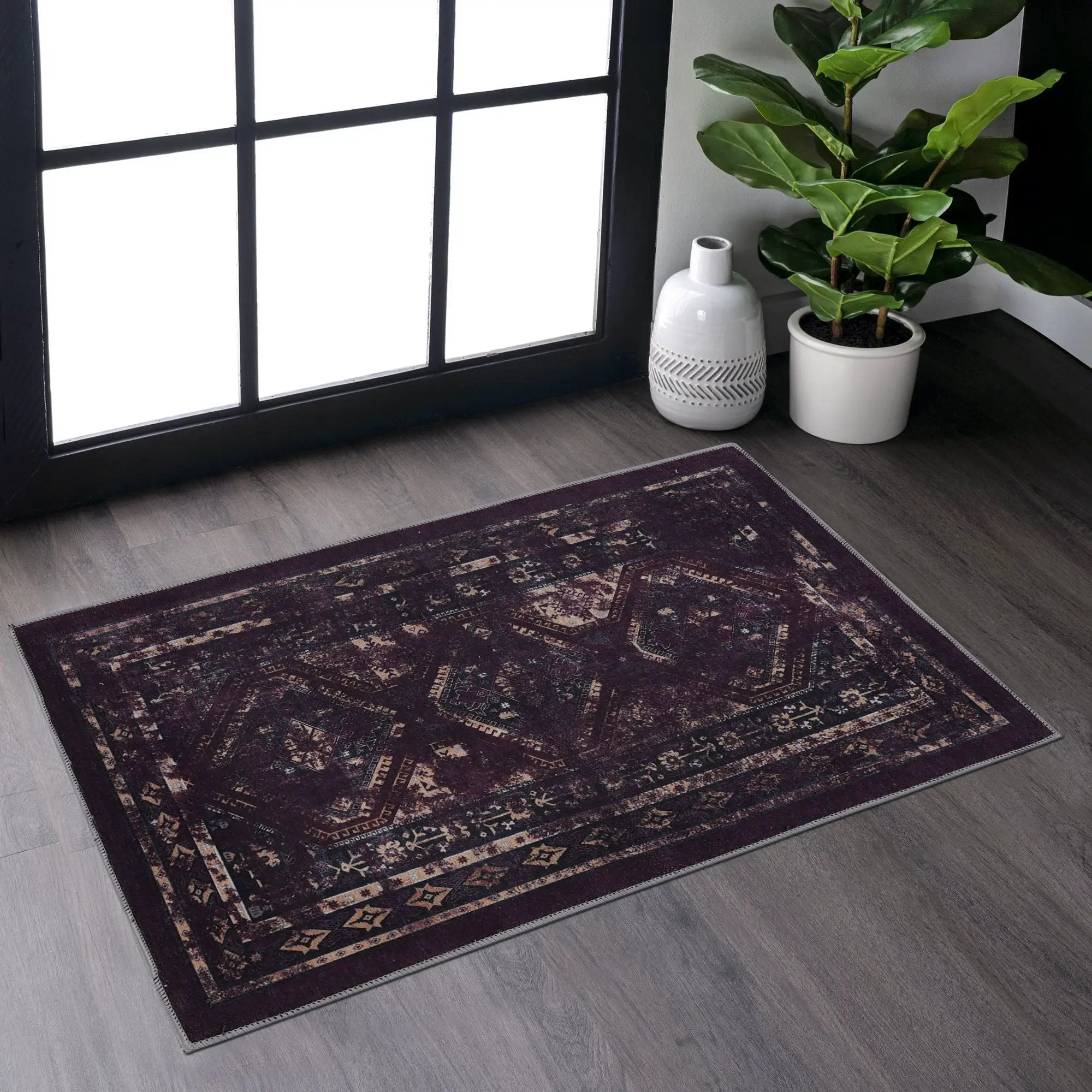 Maval - Trendy Area Rug, Washable by Unique Piece Furniture