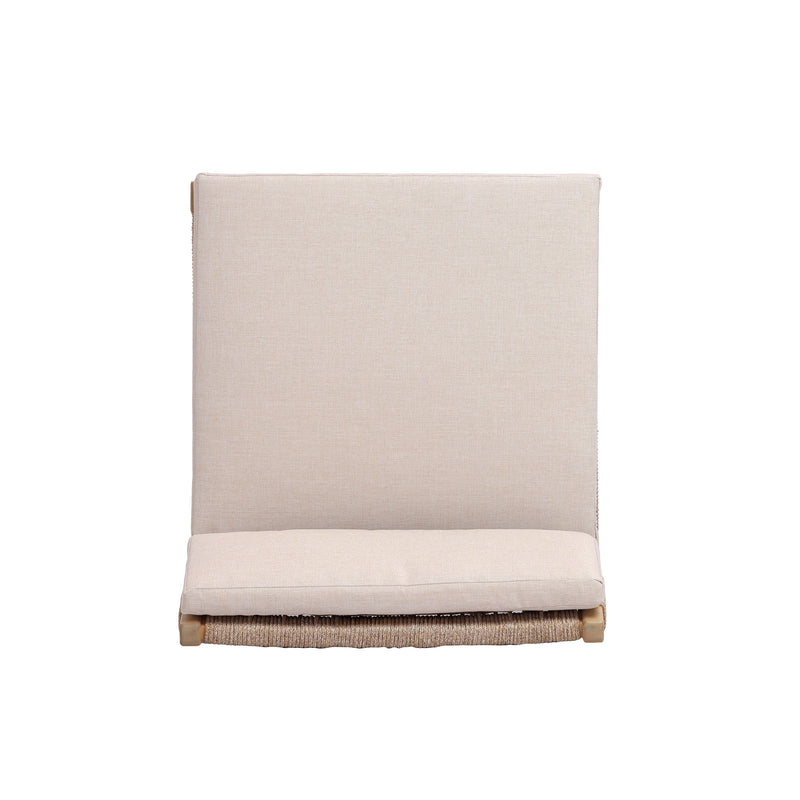 Acacia and Rope Lounge Chair with Water-Repellent Cushions - Beige, photo 7 of 10