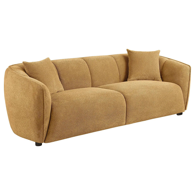 Aleisha 2-piece Chenille Upholstered Sofa Set Mustard Yellow by Unique Piece Furniture