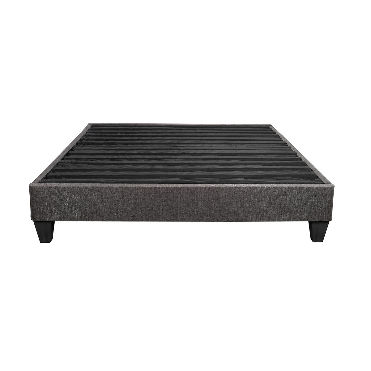 14" Upholstered Platform Bed Base with Sturdy Support - Black, photo 5 of 6