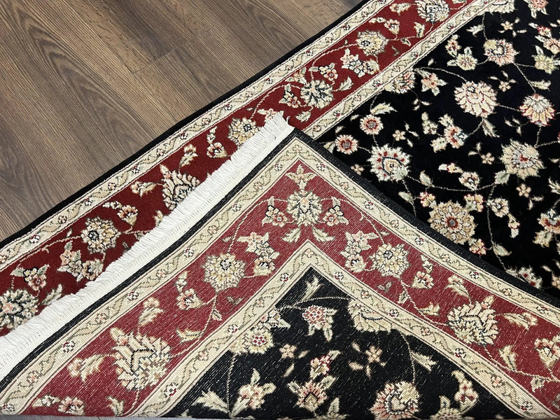 Pak Persian Rug 3x5, Black and Red, Floral Allover, Vintage Hand Knotted Wool Oriental Carpet, Pakistani Rug, Small Handmade Area Rug 3 x 5 by Jewel Rugs
