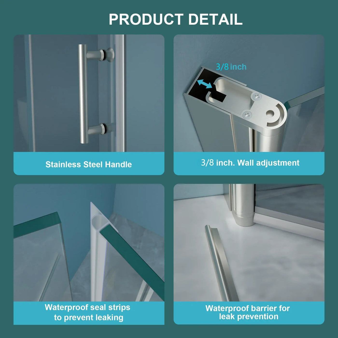 Fold Frameless Shower Door With Tempered Glass by HouseOfZazla