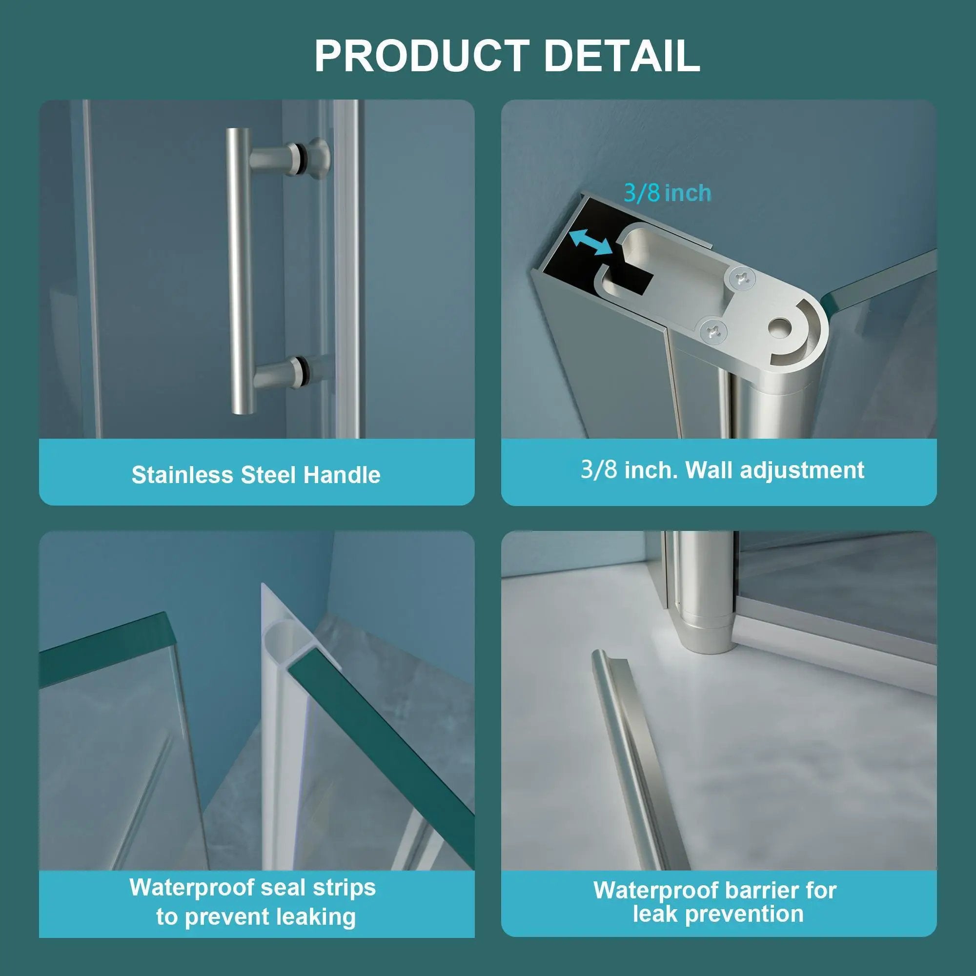Fold Frameless Shower Door With Tempered Glass by HouseOfZazla
