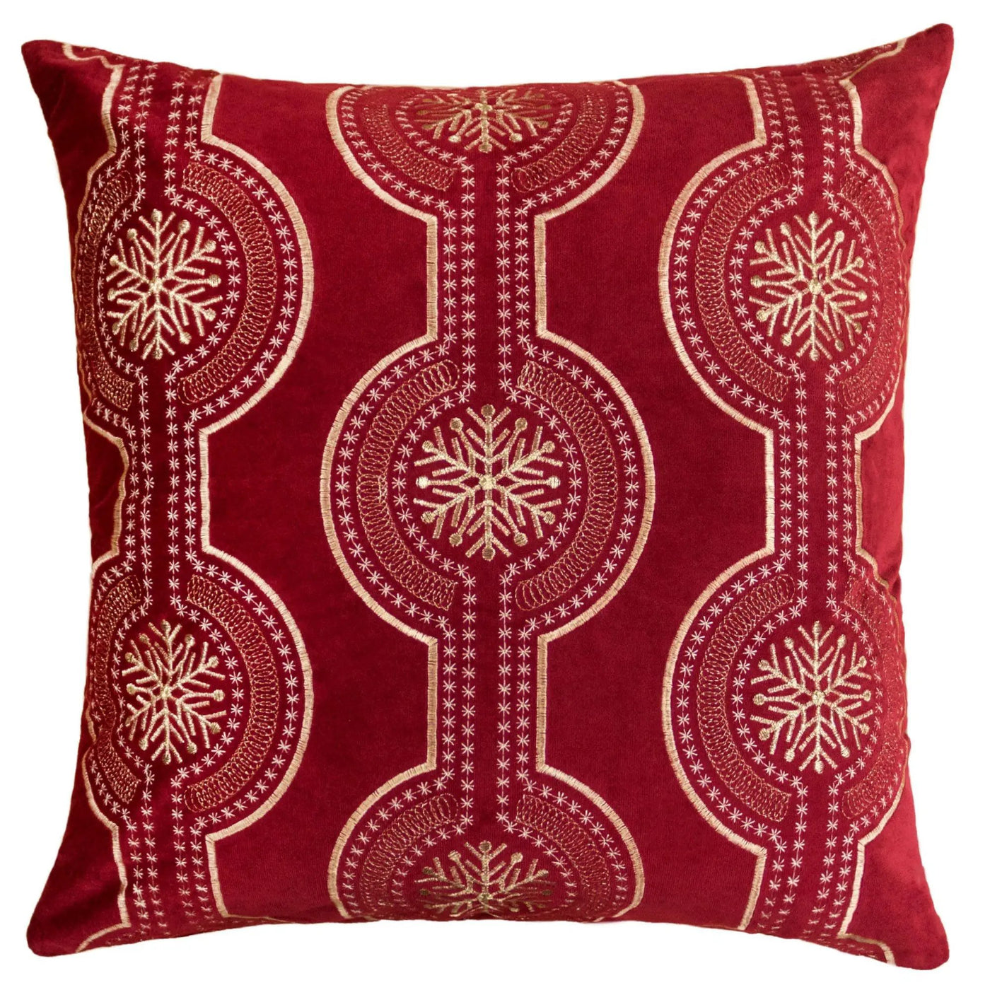 Holiday Throw Pillow With Snowflake Embroidery by HouseOfZazla