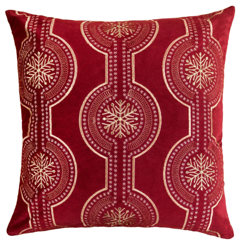 Holiday Throw Pillow With Snowflake Embroidery by HouseOfZazla