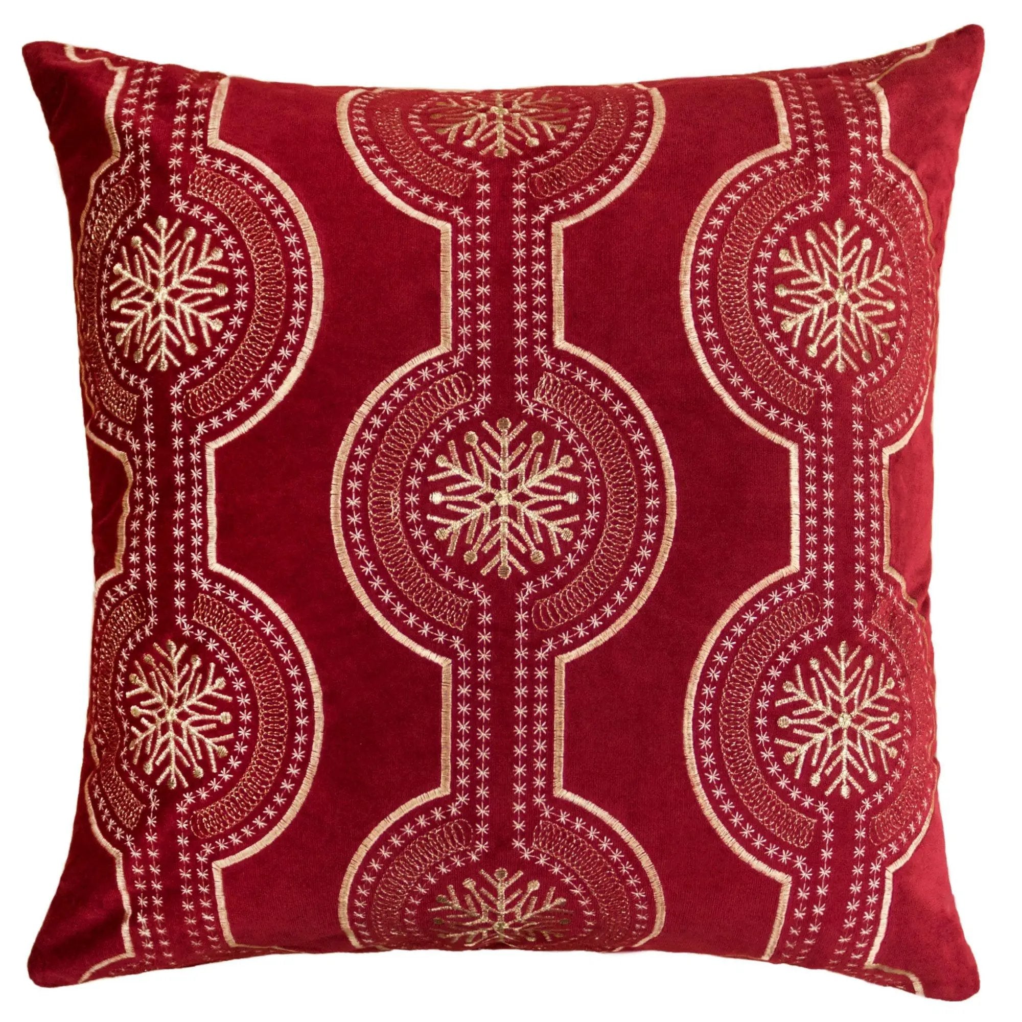 Holiday Throw Pillow With Snowflake Embroidery by Unique Piece Furniture