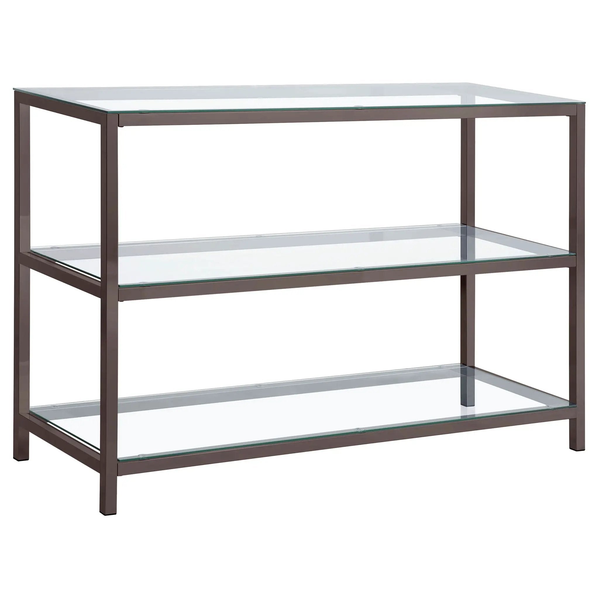 Trini 2-shelf Glass Top Entryway Console Table Black Nickel by Unique Piece Furniture