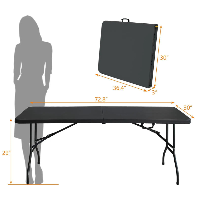 6ft Folding Table - Portable Plastic Table for Camping and Picnics by HouseOfZazla