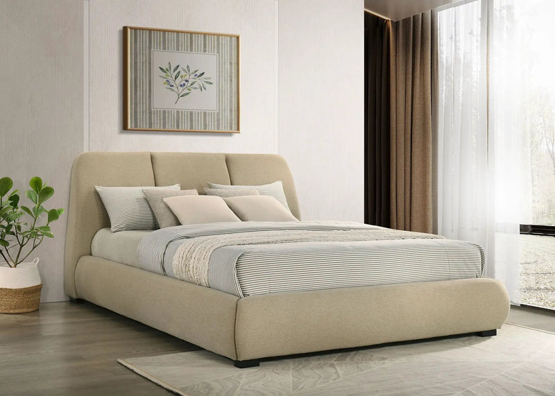 Mokena 46-inch Upholstered California King Platform Bed Brown by Unique Piece Furniture