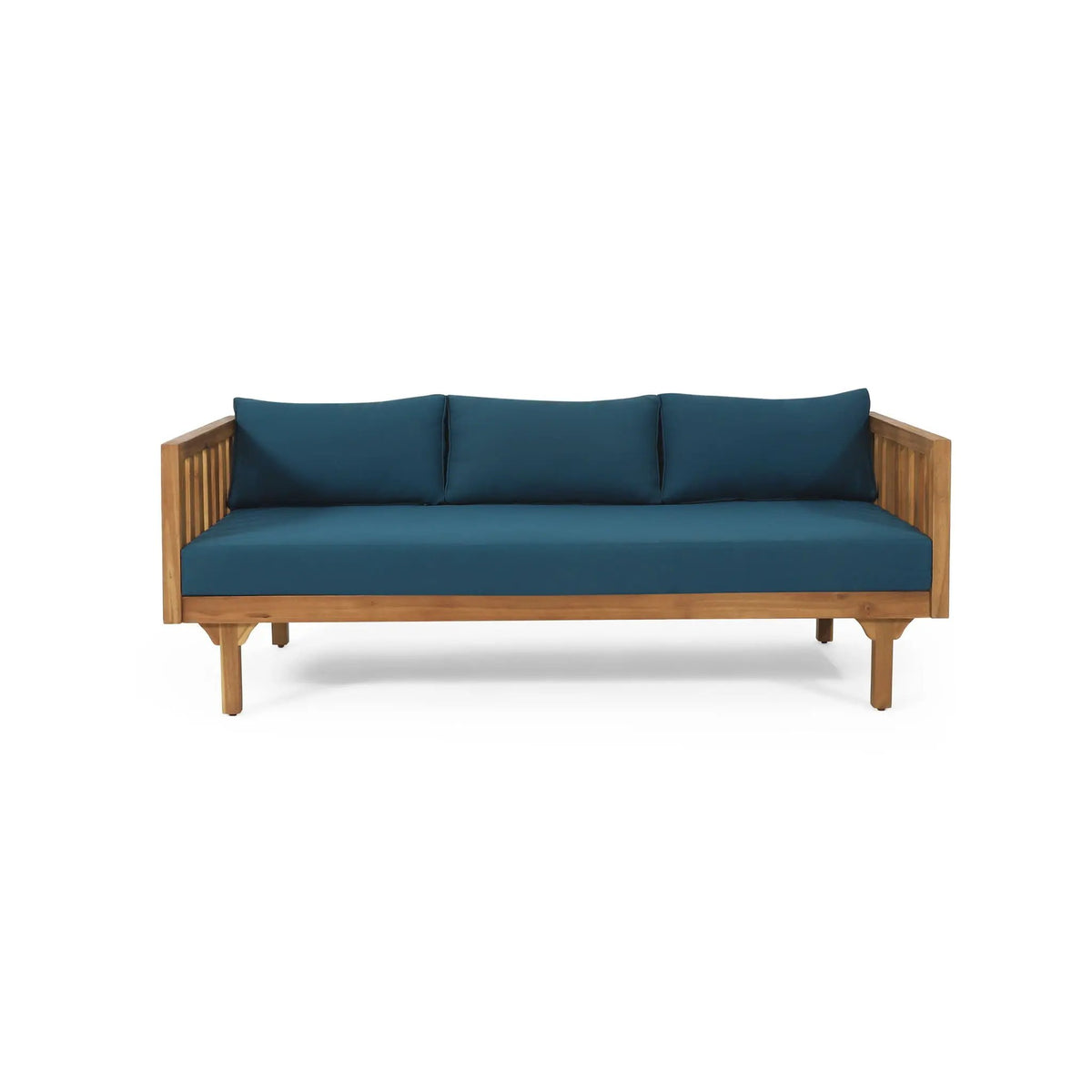 Claremont 3 Seater Daybed Teak Acacia Wood Water Resistant Cushions by HouseOfZazla