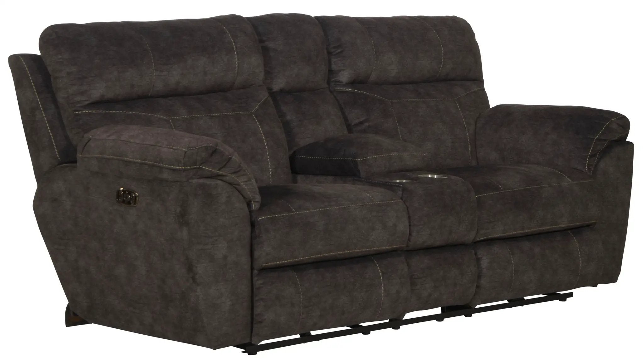 Sedona - Power Hdrst With Lumbar Lay Flat Reclining Console Loveseat With Storage & Cupholders by Unique Piece Furniture
