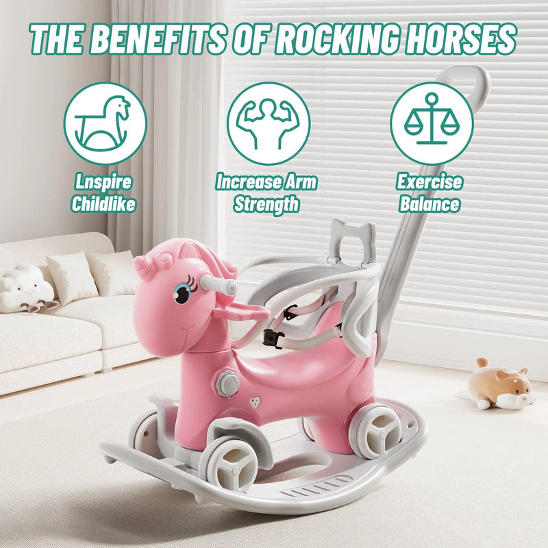 Rocking Horse for Toddlers - Unicorn Kids Ride On Toy by HouseOfZazla