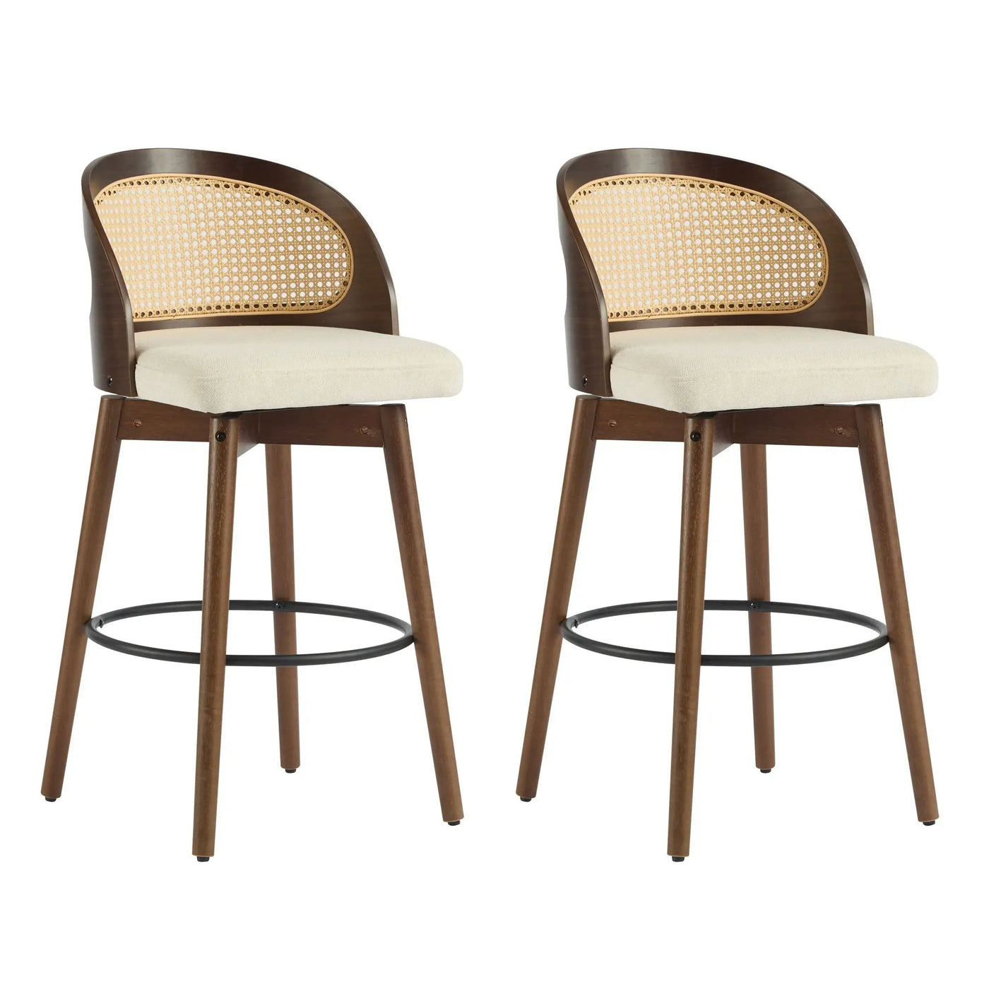 Como Indoor Wood Barstool Set of 2 by HouseOfZazla