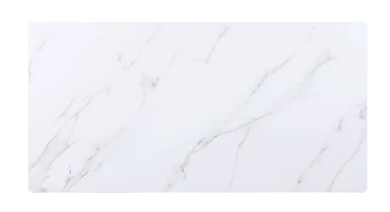 Caspian - Dining Table - White Printed Faux Marble Top & Black by Unique Piece Furniture