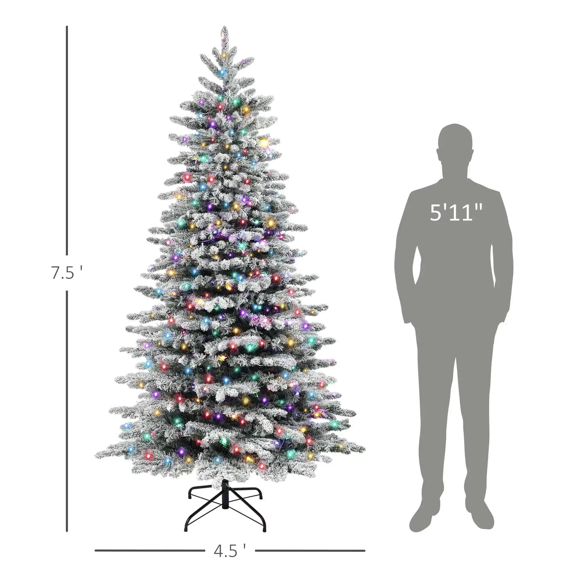 7.5ft Snow Flocked Artificial Christmas Tree by HouseOfZazla