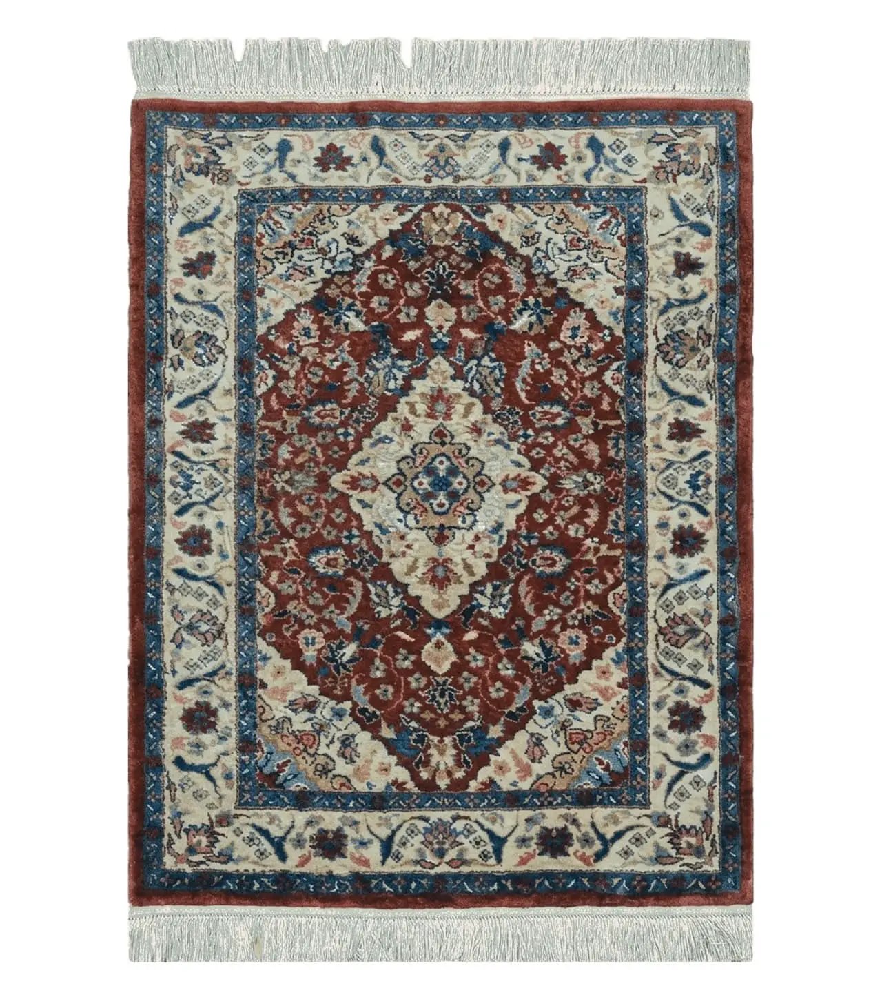 2' X 3' Handmade Chinese Floral Oriental Silk Rug Carpet Nice Red by Jewel Rugs