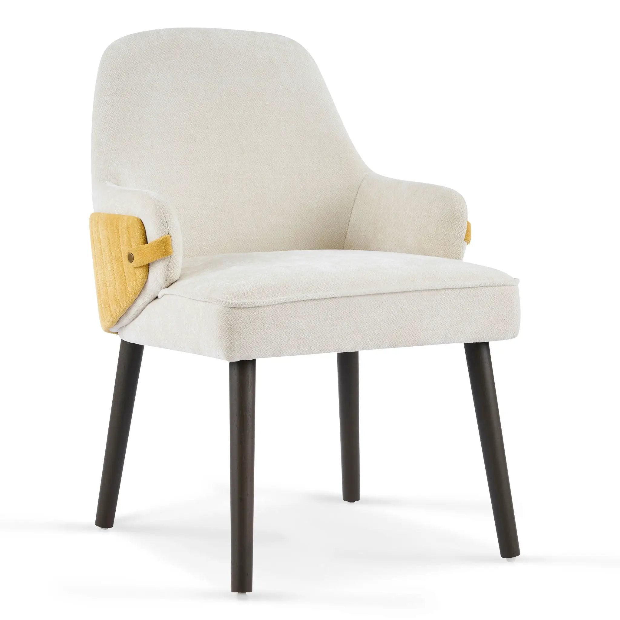 Indoor Dining Chair Set of 2 with Sturdy Frame - Beige / Yellow by HouseOfZazla