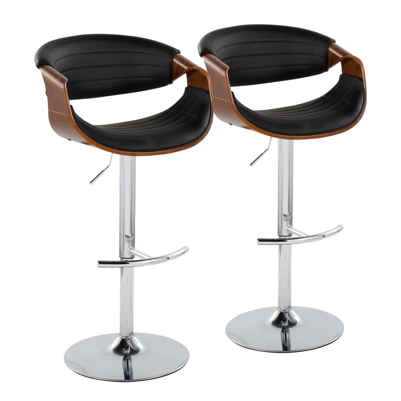 Symphony - Mid Century Modern Adjustable Barstool & Swivel With Rounded T Footrest (Set of 2) by HouseOfZazla