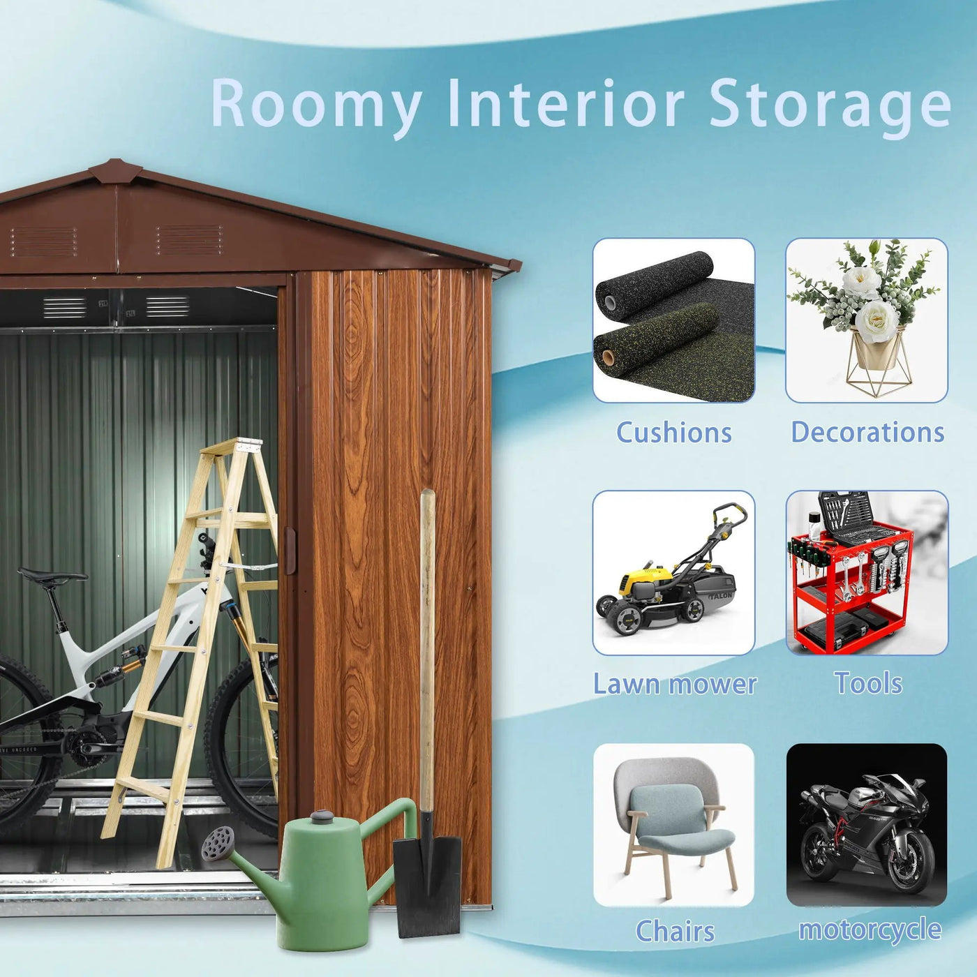 Outdoor Metal Storage Shed With Floor Base by HouseOfZazla