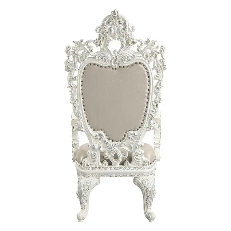 Vanaheim - Arm Chair (Set of 2) - Beige Synthetic Leather & Antique White by Unique Piece Furniture