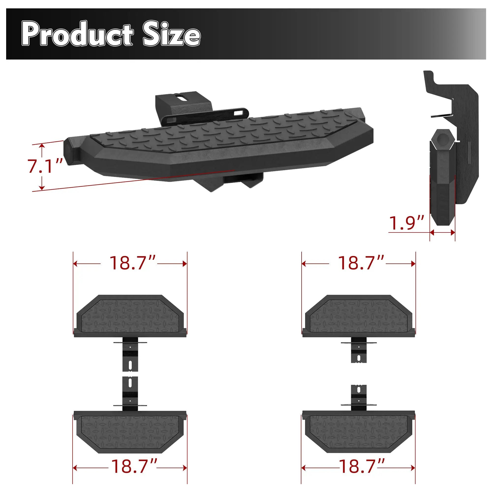 Running Boards for 07-18 Jeep Wrangler JK JKU 4 Doors by HouseOfZazla