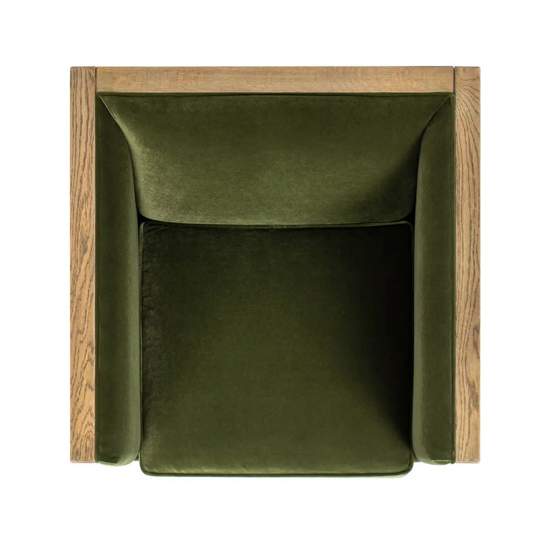 Georgia - Cane Tuxedo Armchair - Olive Green by Unique Piece Furniture