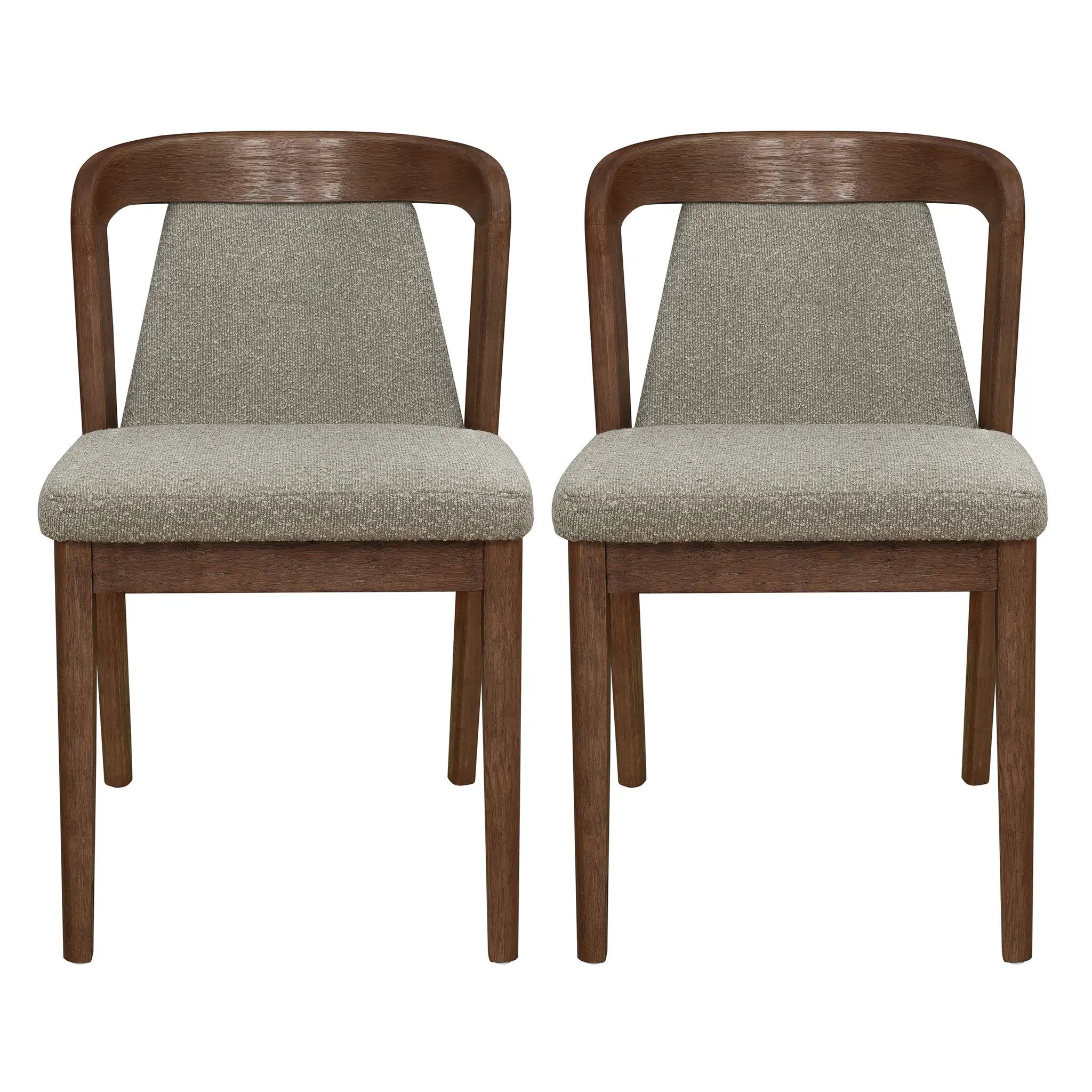 Upholstered Backrest Armless Dining Chairs (Walnut+Light Brown) by HouseOfZazla