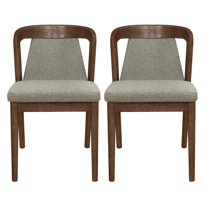 Upholstered Backrest Armless Dining Chairs (Walnut+Light Brown) by HouseOfZazla