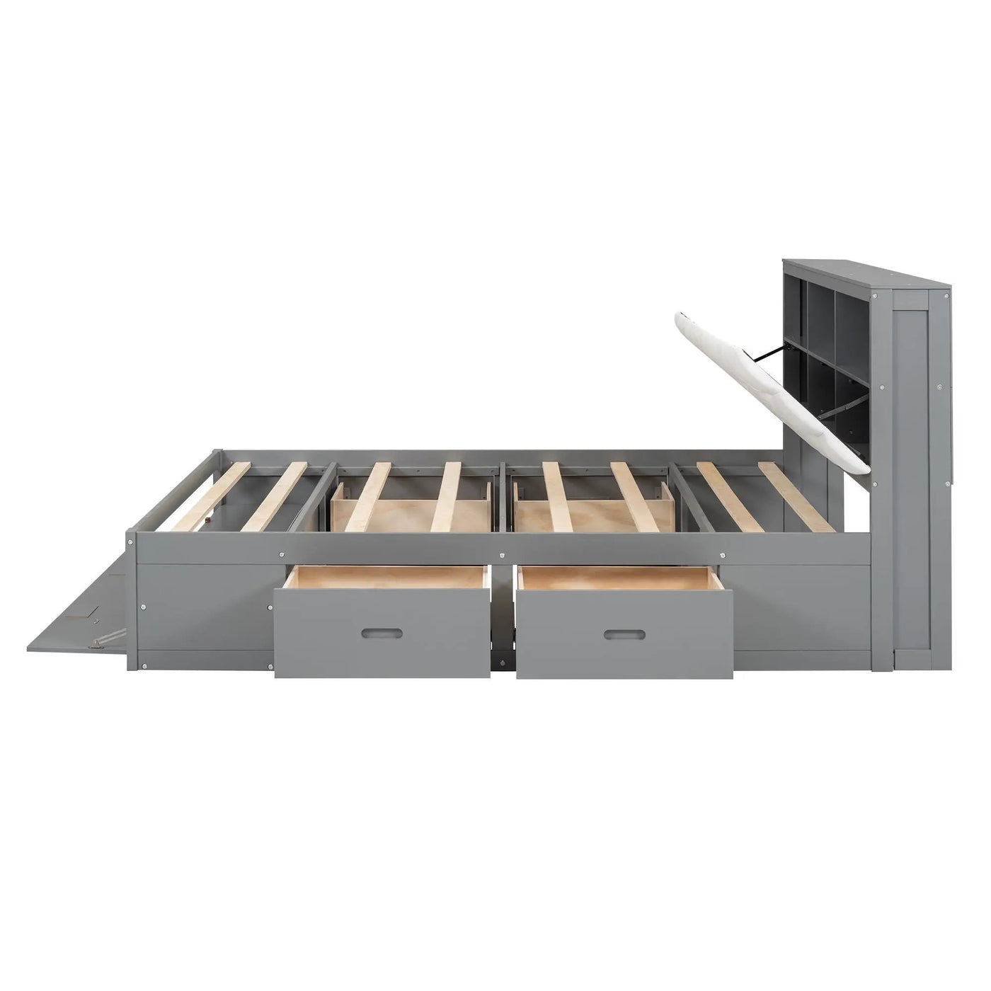 Platform Bed With Storage Headboard, Shoe Rack And 4 Drawers by HouseOfZazla