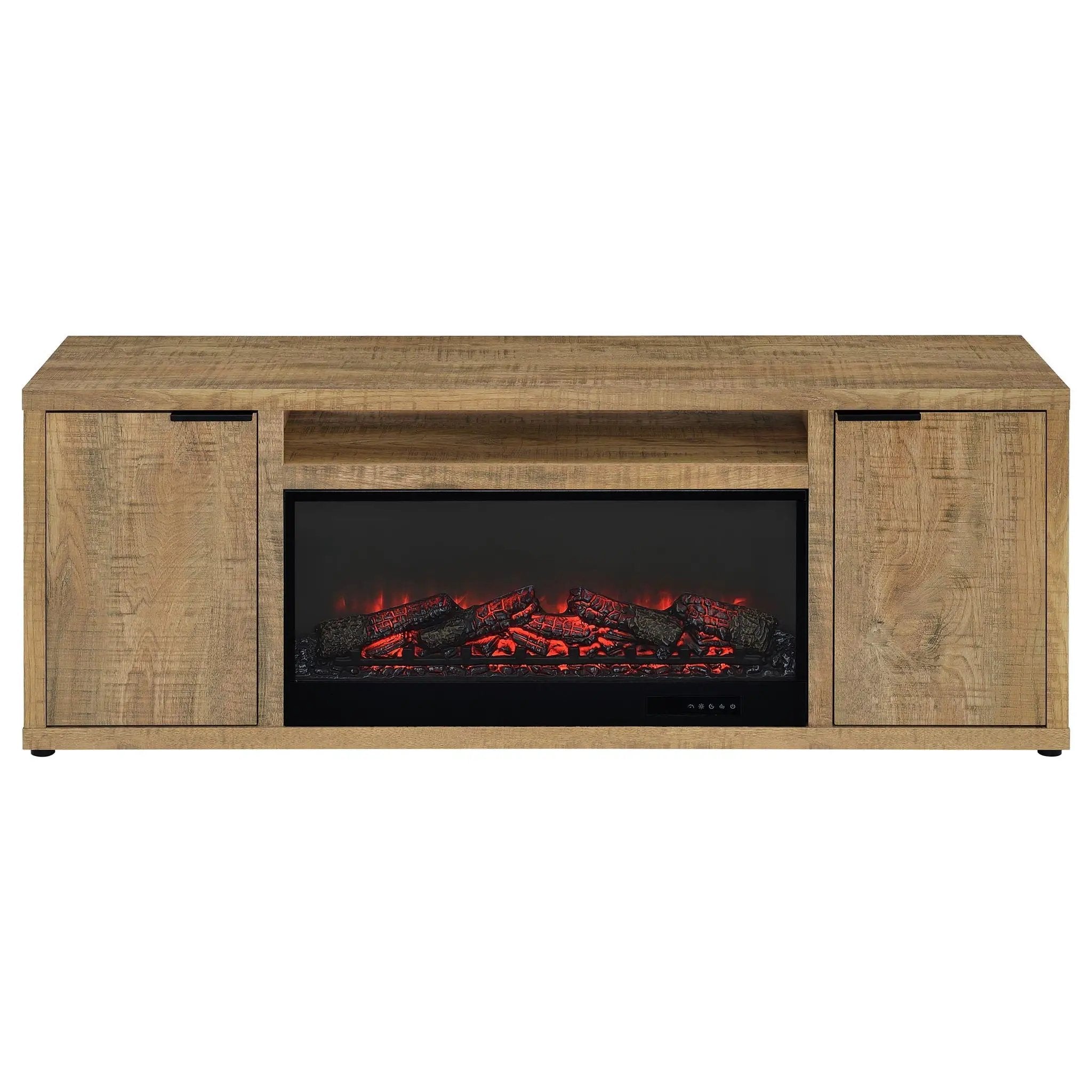Fuller 60-inch 2-door TV Stand Fireplace Media Console Mango by Unique Piece Furniture