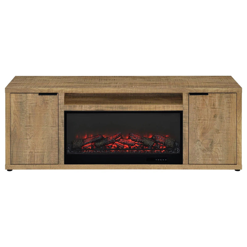 Fuller 60-inch 2-door TV Stand Fireplace Media Console Mango by Unique Piece Furniture