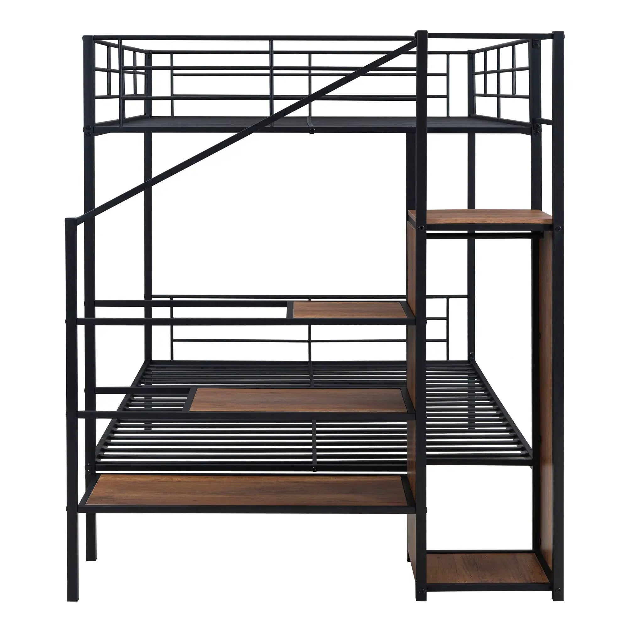 Bunk Bed With Lateral Storage Ladder And Wardrobe by HouseOfZazla