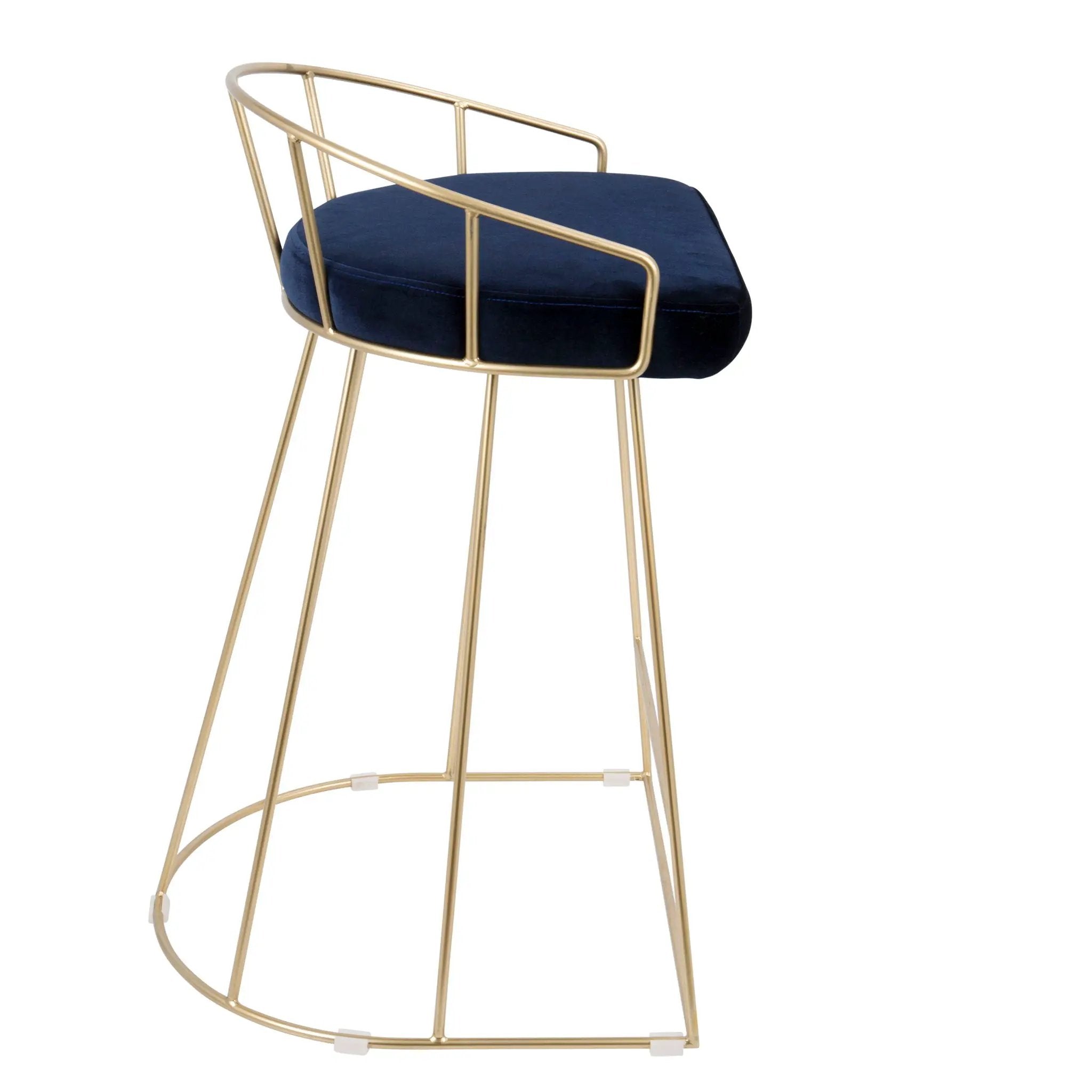Canary - Contemporary / Glam Counter Stool (Set of 2) - Gold / Blue by Unique Piece Furniture