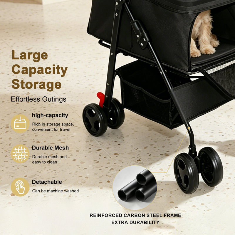 Foldable Pet Stroller for Small Dogs and Cats Under 28 lbs by HouseOfZazla