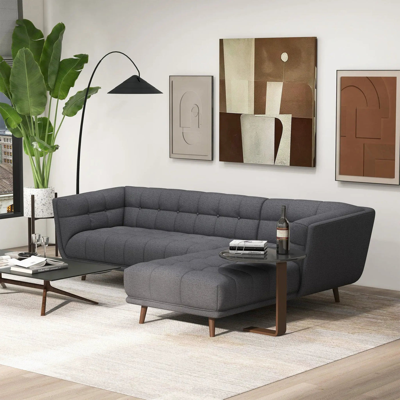 Addison - L Shape Sectional Sofa Tufted by Unique Piece Furniture