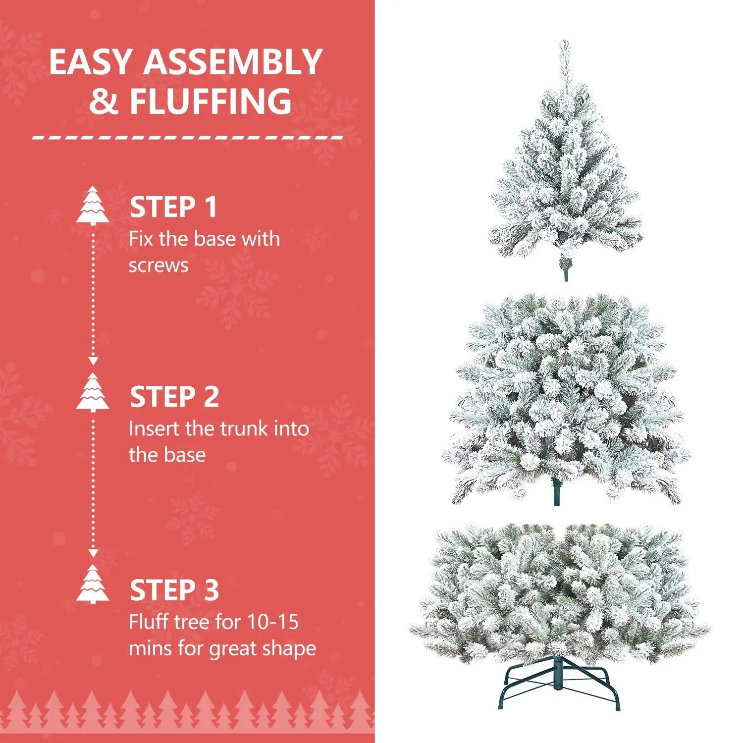 6FT Flocked Christmas Tree with Pine Cones by HouseOfZazla
