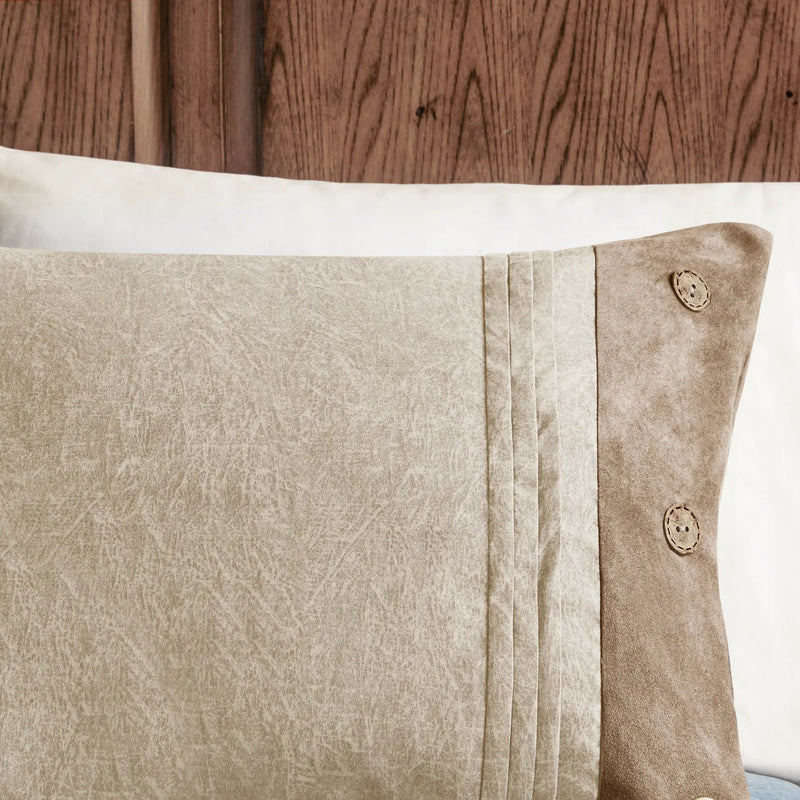 7 Piece Faux Suede Comforter Set Tan California King by HouseOfZazla