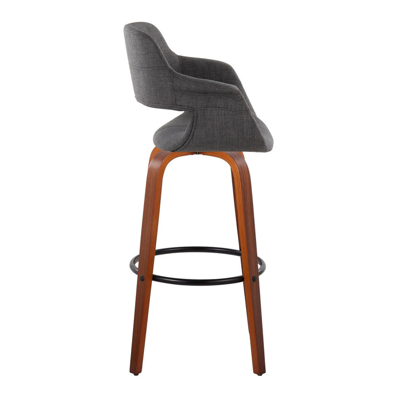 Vintage Flair - Mid Century Modern Fixed Height Barstool With Swivel With Round Footrest (Set of 2) by Unique Piece Furniture