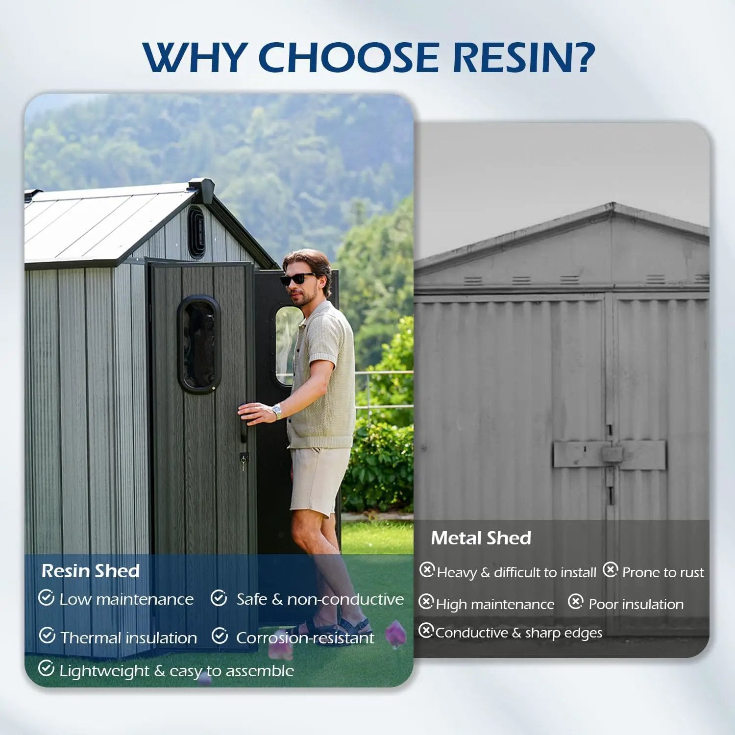 8x14Ft Resin Outdoor Storage Shed with Carpet by HouseOfZazla