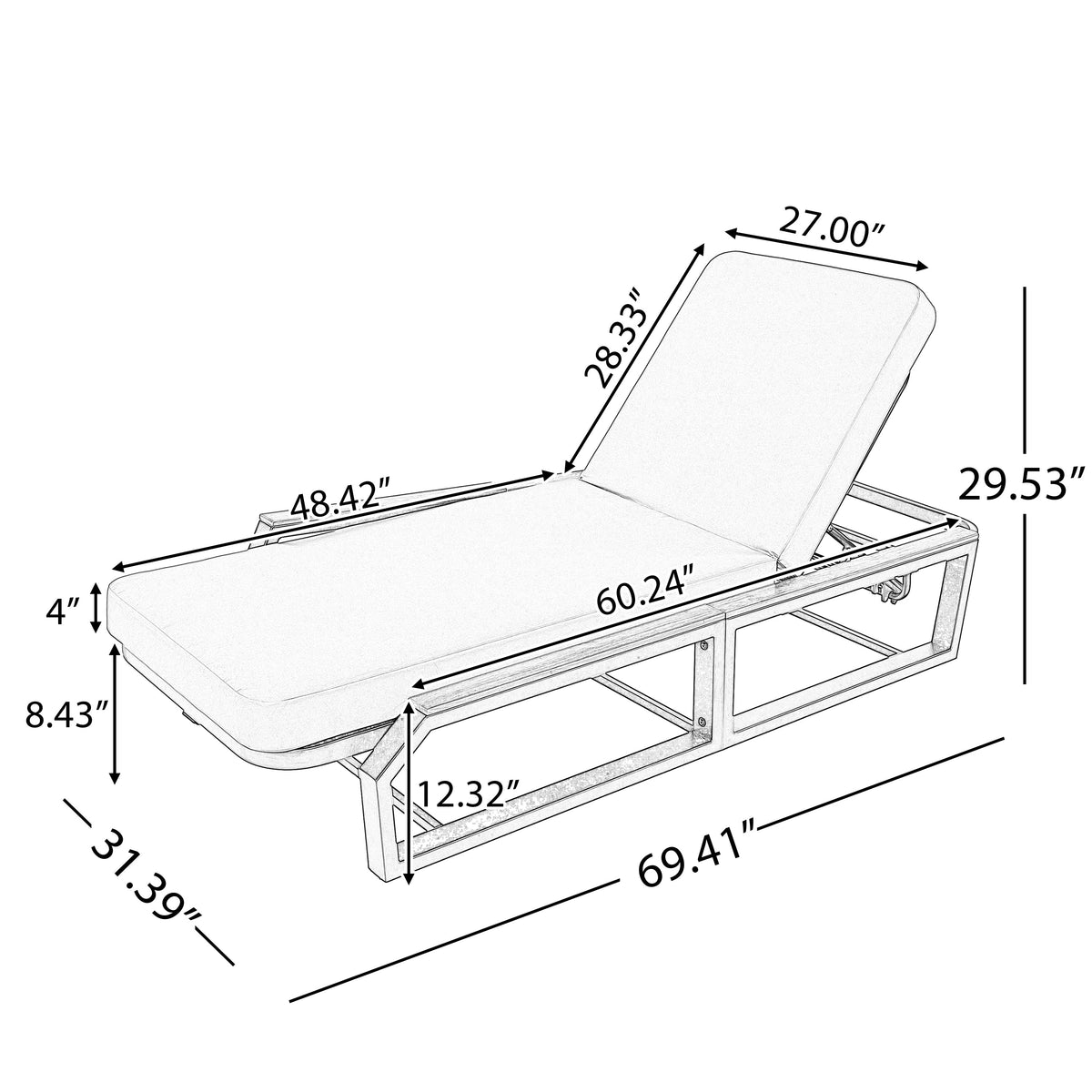 3-Piece Adjustable 5-Position Outdoor Chaise Lounge Set by HouseOfZazla