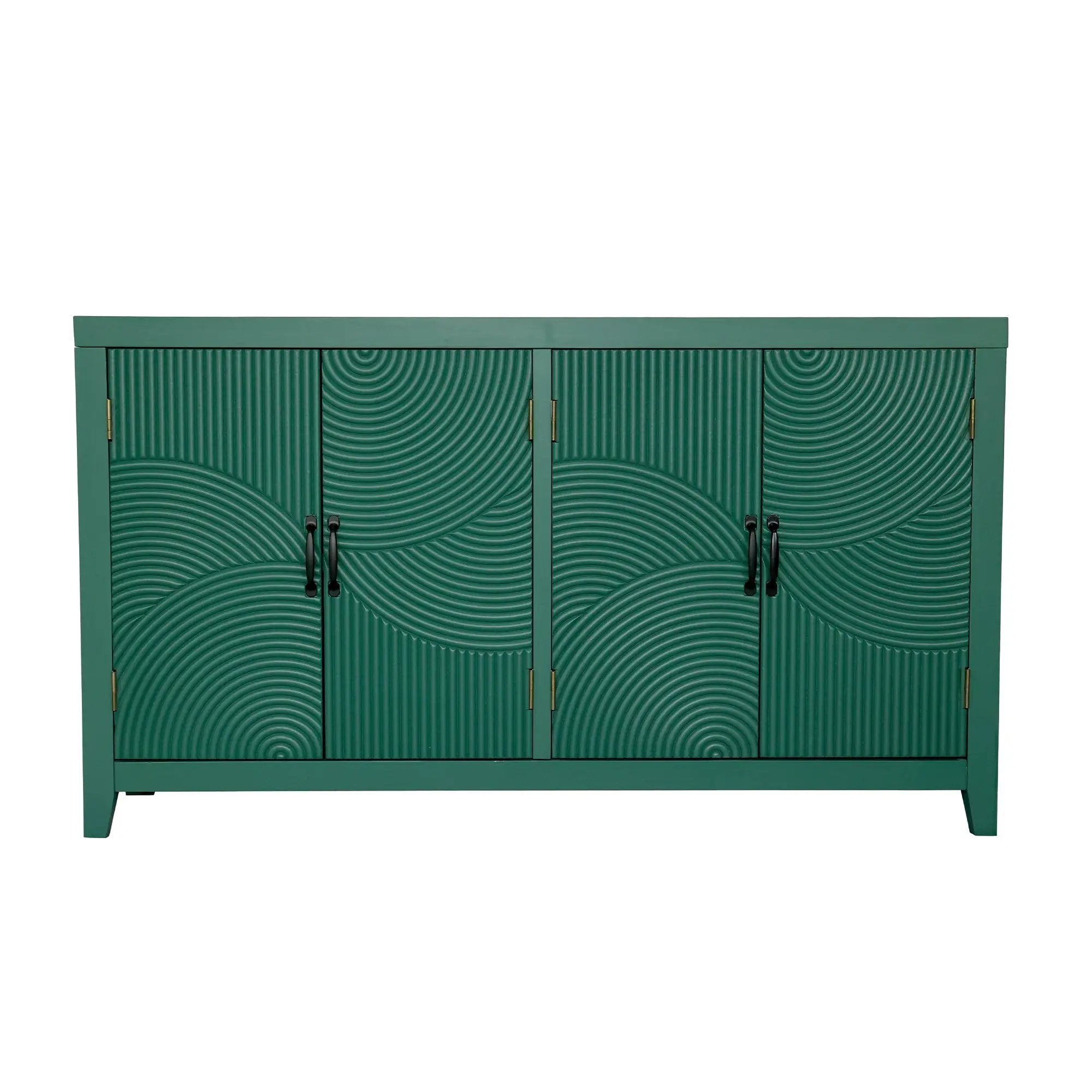 59in Green Accent Cabinet with 4 Doors Mid Century Modern Buffet by HouseOfZazla